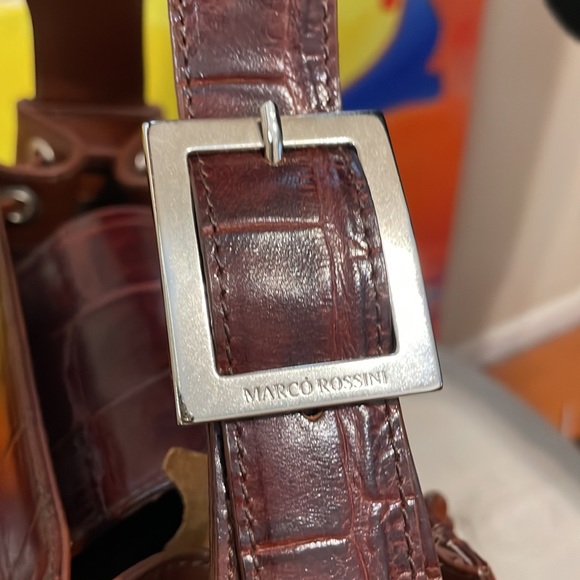 Vintage Marco Rossini Brown Bucket Bag Italian Leather - Picture 8 of 12